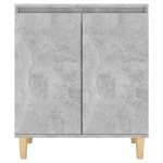 Credenza e Gambe in Legno Grigio Cemento 60x35x70cm Truciolato