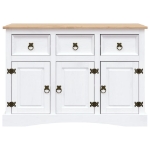 Credenza in Legno di Pino Messicano Corona Bianco 132x43x78 cm