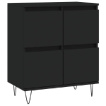 Credenze 2 pz Nere in Legno Multistrato