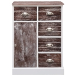 Credenza con 10 Cassetti  Marrone 113x30x79 cm in Legno