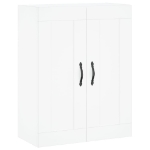 Credenza Bianco Lucido 69,5x34x180 cm in Legno Multistrato