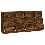 Credenze 2 pz Rovere Fumo in Legno Multistrato