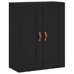 Credenza Nera 69,5x34x180 cm in Legno Multistrato