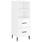 Credenza 34,5x34x180 cm in Legno Multistrato Bianco Lucido