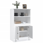 Credenza Bianco Lucido 60x35,5x103,5 cm in Legno Multistrato