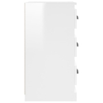 Credenza Bianco Lucido 36x35,5x67,5 cm in Legno Multistrato