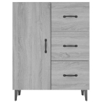 Credenza Grigio Sonoma 69,5x34x90 cm in Legno Multistrato