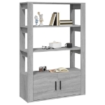 Credenza Grigio Sonoma 80x30x119,5 cm in Legno Multistrato