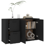 Credenza Nera 100x33x59,5 cm in Legno Multistrato