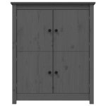 Credenza Grigia 83x41,5x100 cm in Legno Massello di Pino