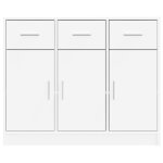Credenza Bianca 91x28x75 cm in Legno Multistrato