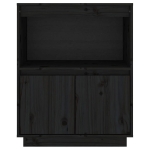 Credenza Nera 60x34x75 cm in Legno Massello di Pino