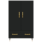 Credenza Nera 69,5x31x115 cm in Legno Multistrato
