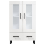 Credenza Bianco Lucido 69,5x31x115 cm in Legno Multistrato