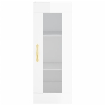 Mobile a Parete Bianco Lucido 34,5x34x90 cm