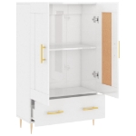 Credenza Bianco Lucido 69,5x31x115 cm in Legno Multistrato