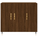 Credenza Rovere Marrone 90x34x80 cm in Legno Multistrato