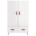 Credenza Bianco Lucido 69,5x31x115 cm in Legno Multistrato