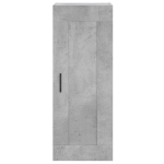 Mobile a Parete Grigio Cemento 34,5x34x90 cm Legno Multistrato