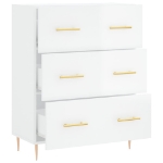 Credenza 69,5x34x90 cm in Legno Multistrato Bianco Lucido