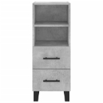 Credenza Grigio Cemento 34,5x34x90 cm in Legno Multistrato