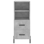 Credenza Grigio Cemento 34,5x34x90 cm in Legno Multistrato