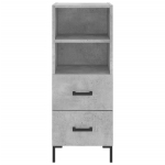 Credenza Grigio Cemento 34,5x34x90 cm in Legno Multistrato