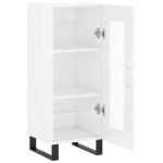 Credenza Bianco Lucido 34,5x34x90 cm in Legno Multistrato