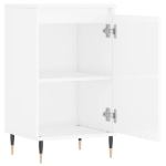 Credenza Bianco Lucido 40x35x70 cm in Legno Multistrato
