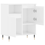 Credenza Bianco Lucido 60x35x70 cm in Legno Multistrato