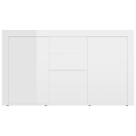 Credenza Bianco Lucido 120x36x69 cm in Legno Multistrato