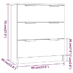 Credenze 3 pz Nere in Legno Multistrato