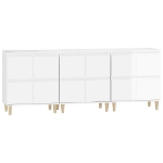 Credenze 3pz Bianco Lucido 60x35x70 cm in Legno Multistrato