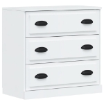 Credenze 3 pz Bianco Lucido in Legno Multistrato