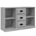 Credenze 3 pz Grigio Sonoma in Legno Multistrato