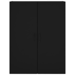 Credenza Nera 69,5x34x180 cm in Legno Multistrato