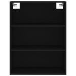 Credenza Nera 69,5x34x180 cm in Legno Multistrato
