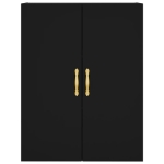 Credenza Nera 69,5x34x180 cm in Legno Multistrato