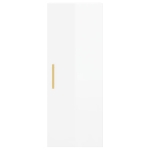 Credenza 34,5x34x180 cm in Legno Multistrato Bianco Lucido
