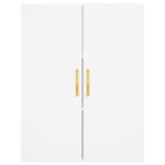 Credenza Bianca 69,5x34x180 cm in Legno Multistrato