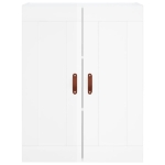 Credenza Bianco Lucido 69,5x34x180 cm in Legno Multistrato