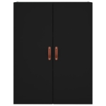 Credenza Nera 69,5x34x180 cm in Legno Multistrato
