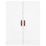 Credenza Bianco Lucido 69,5x34x180 cm in Legno Multistrato