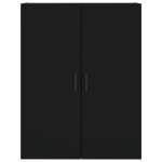 Credenza Nera 69,5x34x180 cm in Legno Multistrato
