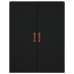 Credenza Nera 69,5x34x180 cm in Legno Multistrato