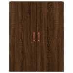 Credenza Rovere Marrone 69,5x34x180 cm in Legno Multistrato