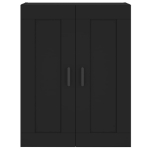 Credenza Nera 69,5x34x180 cm in Legno Multistrato