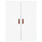 Credenza Bianca 69,5x34x180 cm in Legno Multistrato