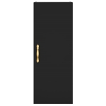 Credenza Nera 34,5x34x180 cm in Legno Multistrato