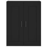 Credenza Nera 69,5x34x180 cm in Legno Multistrato